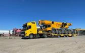 KGE with Transport of Heavy Liebherr Crane