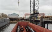 Europe Cargo Handle Transshipment Breakbulk Operation of Steel Pillars