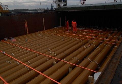 W.I.S. Italy Report the Shipping of Pipes in Huge Ongoing Project