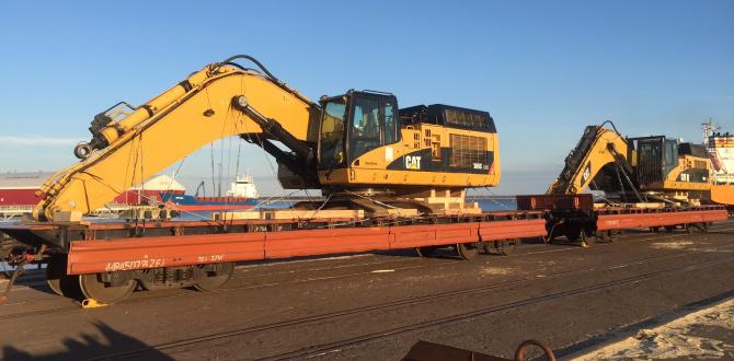 CF&S Transport CAT and Komatsu Machines by Rail