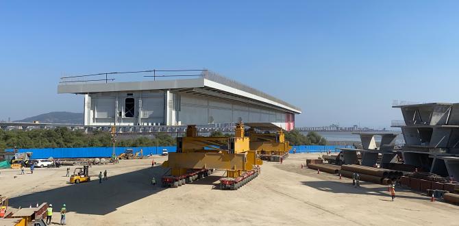 EXG Transports First of 30 Huge Steel Decks for the Mumbai Trans Harbour Link Project