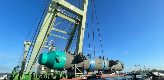 Europe Cargo Handle 253-Ton Heat Exchanger in Antwerp