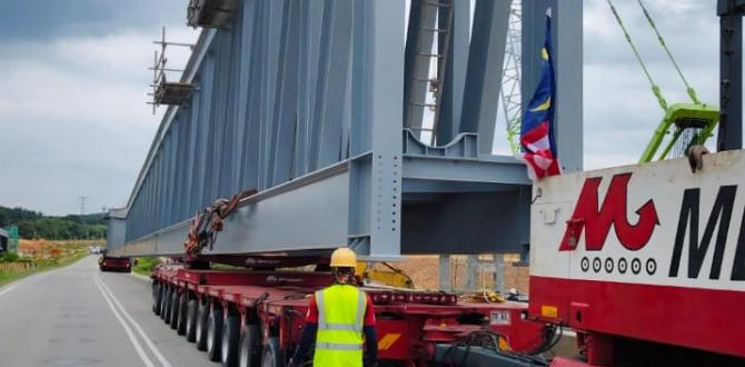 Megalift with Extraordinary Transport of 110m-Long Beam