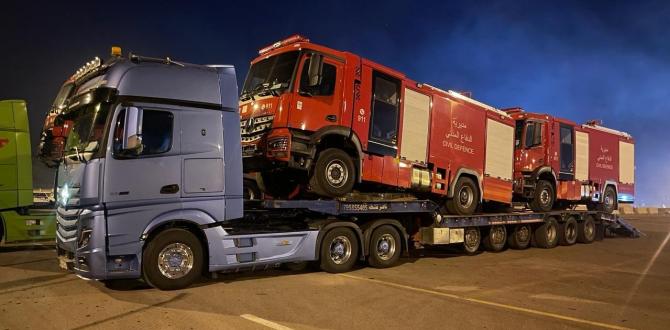 Seven Seas Jordan Deliver 32 Fire Fighting Trucks to Baghdad