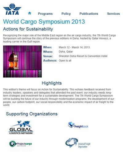 PCN Support IATAs World Cargo Symposium 2013