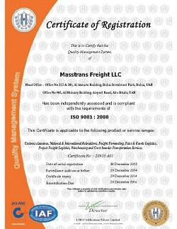Masstrans Granted ISO 9001:2008 Certification