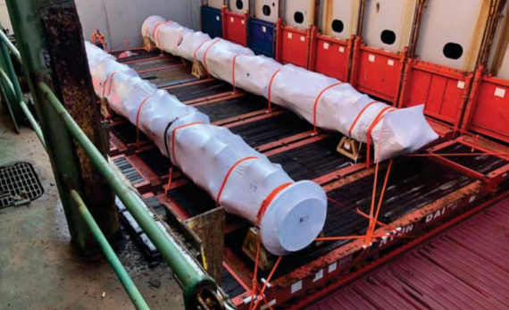 Gebrüder Weiss Complete Shipment of 20m Transmission Shafts