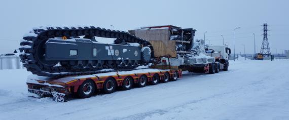 Goodrich with Transportation of Liebherr Excavator & Bulldozers