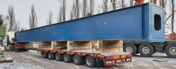 Alphatrans Ukraine Deliver Long Crane Beam to Belgium