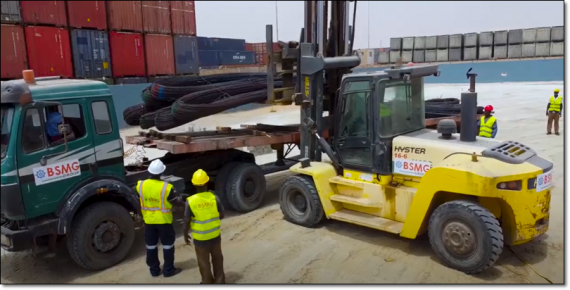 BSMG Unload 6000 MT of Building Iron