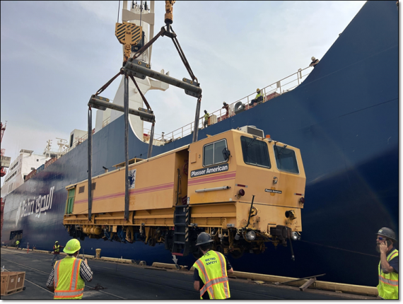 Gebrüder Weiss Ship Rail Building Vehicles to Alexandria