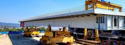 EXG Transports First of 30 Huge Steel Decks for the Mumbai Trans Harbour Link Project