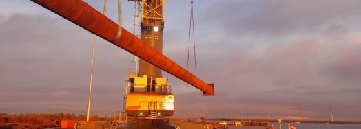 Europe Cargo Handle Transshipment Breakbulk Operation of Steel Pillars